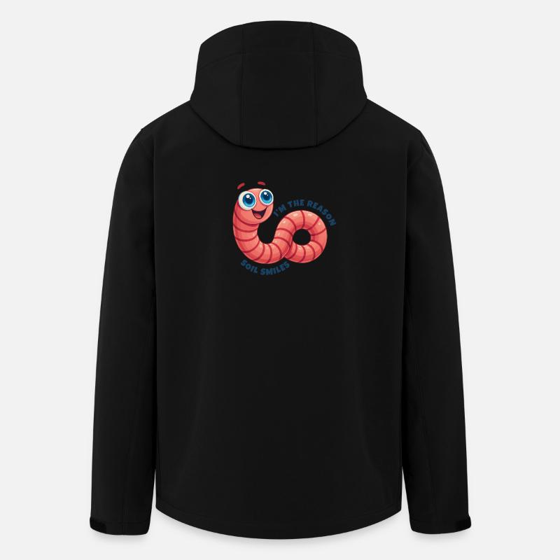 Vers de terre joyeux - Veste softshell homme en polyester recyclé Stanley/Stella - noir