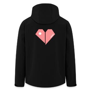 Zerbrochenes Pinkes Herz – Abstrakte Form - Recycelte Männer Softshell-Jacke von Stanley/Stella - Schwarz - Hinten - AI Model Male 185 light (185cm)
