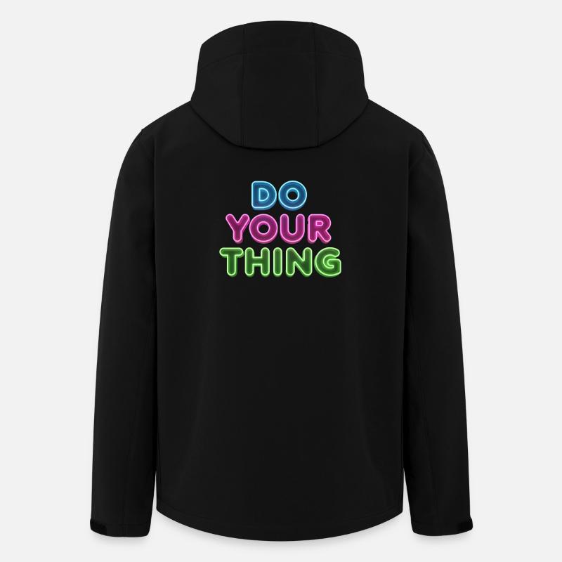 Do Your Thing Neon Schriftzug - Recycelte Männer Softshell-Jacke von Stanley/Stella - Schwarz