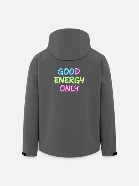 Neon Lettering Good Energy Only - Men’s Recycled Softshell Jacket by Stanley/Stella - black