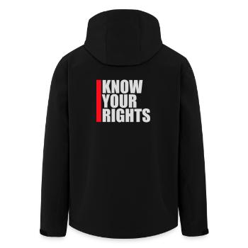 Know Your Rights Activism Justice Freedom - Men’s Recycled Softshell Jacket by Stanley/Stella - black - Back - AI Model Male 185 light (185cm)