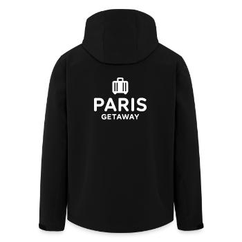 Paris Getaway Frankreich Reise - Recycelte Männer Softshell-Jacke von Stanley/Stella - Schwarz - Hinten - AI Model Male 185 light (185cm)