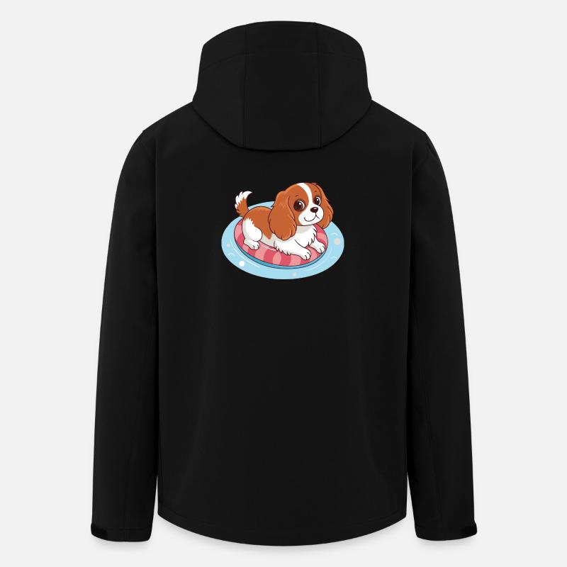 Chiot nageur sur bouée estivale - Veste softshell homme en polyester recyclé Stanley/Stella - noir