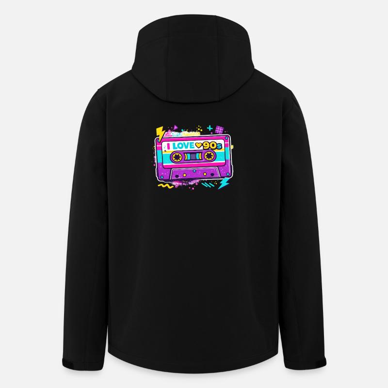I Love 90s Cassette Graphic - Men’s Recycled Softshell Jacket by Stanley/Stella - black