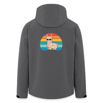 Alpaca with sunglasses for llama lovers - Men’s Recycled Softshell Jacket by Stanley/Stella - black - Back - AI Model Male 185 light (185cm)