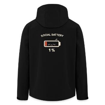 Soziale Batterie 1 % - Recycelte Männer Softshell-Jacke von Stanley/Stella - Schwarz - Hinten - AI Model Male 185 light (185cm)