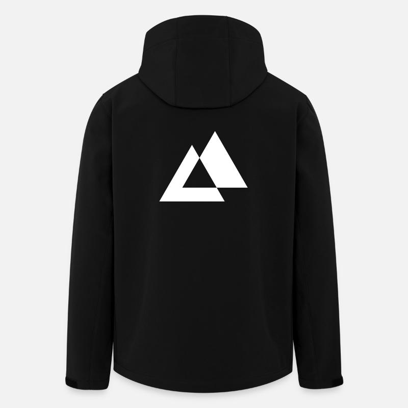 Conception des triangles géométriques - Veste softshell homme en polyester recyclé Stanley/Stella - noir