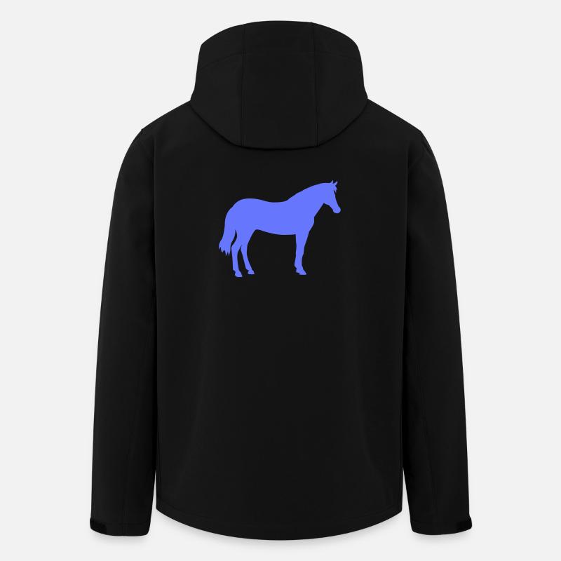 Silhouette du cheval bleu - Veste softshell homme en polyester recyclé Stanley/Stella - noir