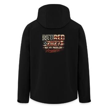 Ruhestand 2027 – nicht mehr mein Problem. Ruhestan - Recycelte Männer Softshell-Jacke von Stanley/Stella - Schwarz - Hinten - AI Model Male 185 light (185cm)