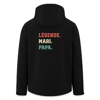Legend Ehemann Papa Geschenk für Papa - Recycelte Männer Softshell-Jacke von Stanley/Stella - Schwarz - Hinten - AI Model Male 185 light (185cm)