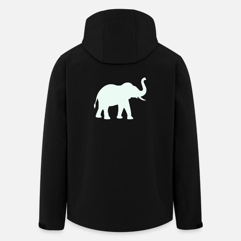 Elephant Silhouette Mint Pastel - Men’s Recycled Softshell Jacket by Stanley/Stella - black