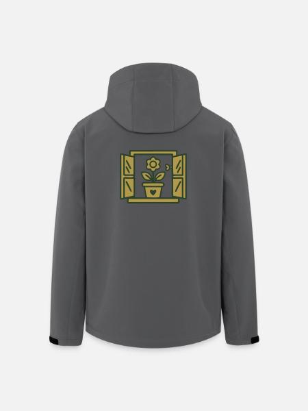 Window Flower Illustration - Men’s Recycled Softshell Jacket by Stanley/Stella - black