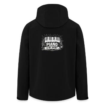 Cadeau drôle de piano pour pianiste et professeur - Veste softshell homme en polyester recyclé Stanley/Stella - noir - Dos - AI Model Male 185 light (185cm)