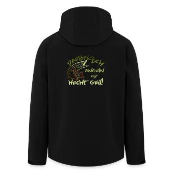 Hecht angeln Raubfisch Fischer Angler - Recycelte Männer Softshell-Jacke von Stanley/Stella - Schwarz - Hinten - AI Model Male 185 light (185cm)