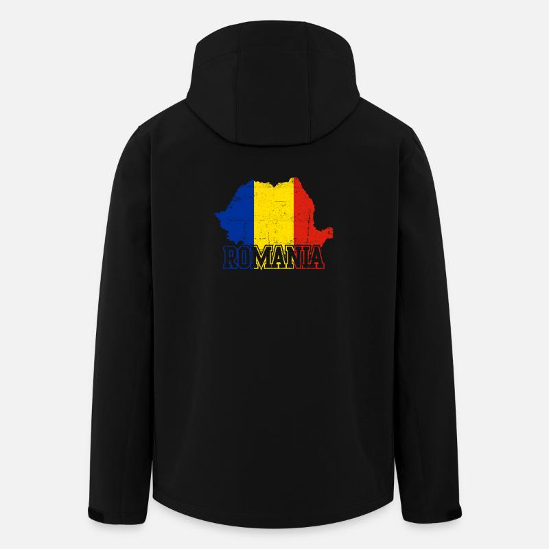 Rumänien-Karten-Flaggenemblem - Recycelte Männer Softshell-Jacke von Stanley/Stella - Schwarz