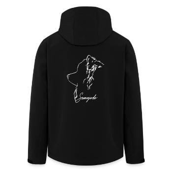 SAMOJEDE Profile Dogs Dog Wilsigns - Men’s Recycled Softshell Jacket by Stanley/Stella - black - Back - AI Model Male 185 light (185cm)