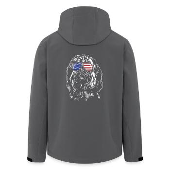 BRIARD America Flag Sunglasses Dogs Wilsigns - Men’s Recycled Softshell Jacket by Stanley/Stella - anthracite - Back - AI Model Male 185 light (185cm)