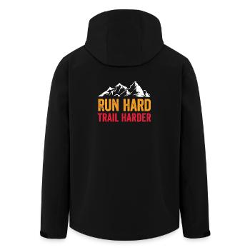 Run Hard. Trail Harder. - Men’s Recycled Softshell Jacket by Stanley/Stella - black - Back - AI Model Male 185 light (185cm)