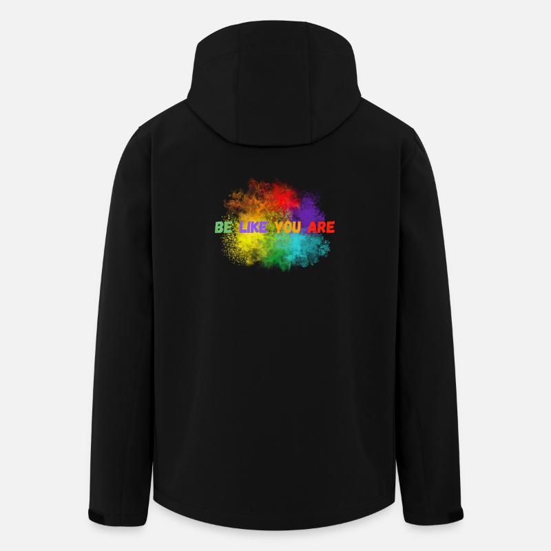 Bunte Farbexplosion mit Inspirational Text - Recycelte Männer Softshell-Jacke von Stanley/Stella - Schwarz