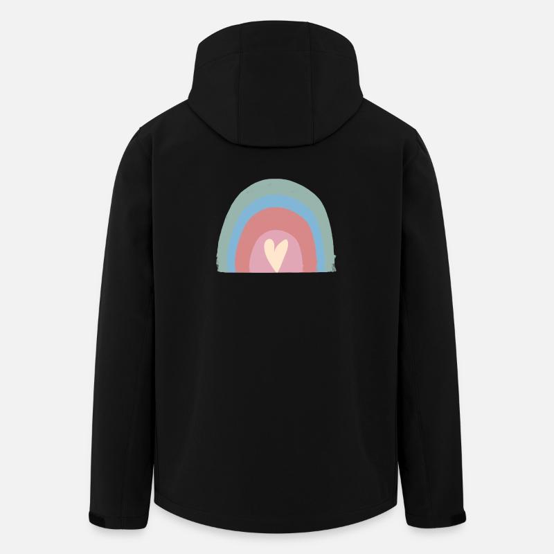 Pastellregen Herz Rainbow - Recycelte Männer Softshell-Jacke von Stanley/Stella - Schwarz