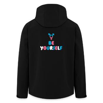 Mois de la fierté LGBT - Transgenre. Soyez vous-même - Veste softshell homme en polyester recyclé Stanley/Stella - noir - Dos - AI Model Male 185 light (185cm)