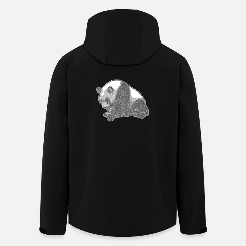 Panda groß - Recycelte Männer Softshell-Jacke von Stanley/Stella - Schwarz