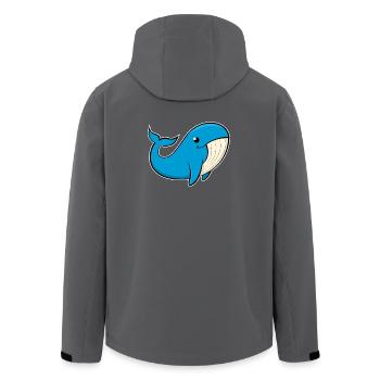 Cheerful image of a blue whale - Men’s Recycled Softshell Jacket by Stanley/Stella - anthracite - Back - AI Model Male 185 light (185cm)