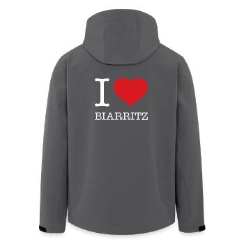 I LOVE BIARRITZ - Recycelte Männer Softshell-Jacke von Stanley/Stella - Anthrazit - Hinten - AI Model Male 185 light (185cm)