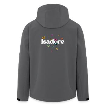 Beau nom de fille avec des papillons ISADORE - Veste softshell homme en polyester recyclé Stanley/Stella - charbon - Dos - AI Model Male 185 light (185cm)