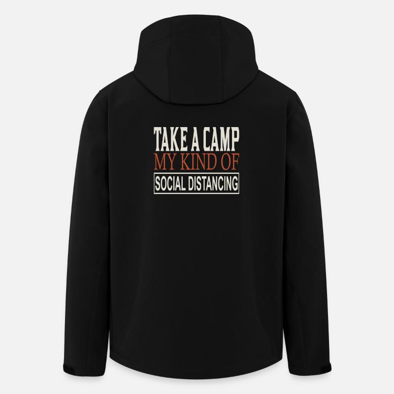 Take a Camp My Social Distancing - Men’s Recycled Softshell Jacket by Stanley/Stella - black