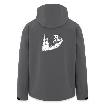MTB Mountainbike - Recycelte Männer Softshell-Jacke von Stanley/Stella - Anthrazit - Hinten - AI Model Male 185 light (185cm)