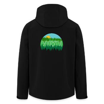 Hike in the Pines - Walking in Nature - Men’s Recycled Softshell Jacket by Stanley/Stella - black - Back - AI Model Male 185 light (185cm)