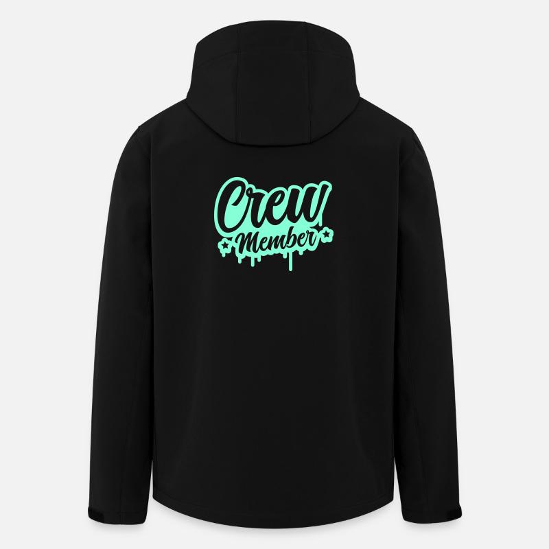 Crew Member Spritz Script - Recycelte Männer Softshell-Jacke von Stanley/Stella - Schwarz