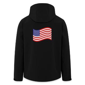 United States flag - Men’s Recycled Softshell Jacket by Stanley/Stella - black - Back - AI Model Male 185 light (185cm)