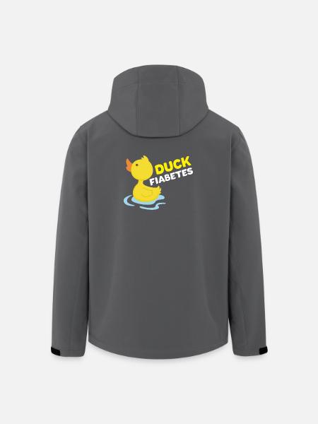 Duck Fiabetes Funny Rubber Duck Pun T1D Awareness - Men’s Recycled Softshell Jacket by Stanley/Stella - black