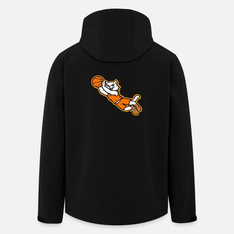 Wildcat-Basketball Flying Dunk Maskottchen - Recycelte Männer Softshell-Jacke von Stanley/Stella - Schwarz