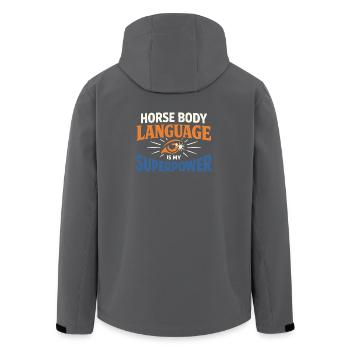 Horse Mood Humor Experienced Horse Owner - Men’s Recycled Softshell Jacket by Stanley/Stella - black - Back - AI Model Male 185 light (185cm)