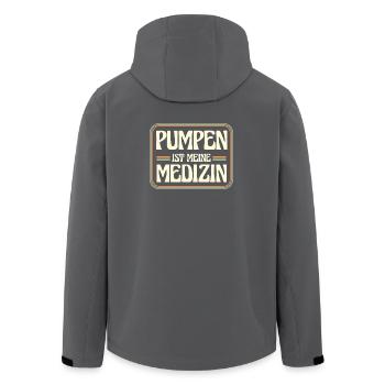 Pumpen is meine Medizin - Recycelte Männer Softshell-Jacke von Stanley/Stella - Anthrazit - Hinten - AI Model Male 185 light (185cm)