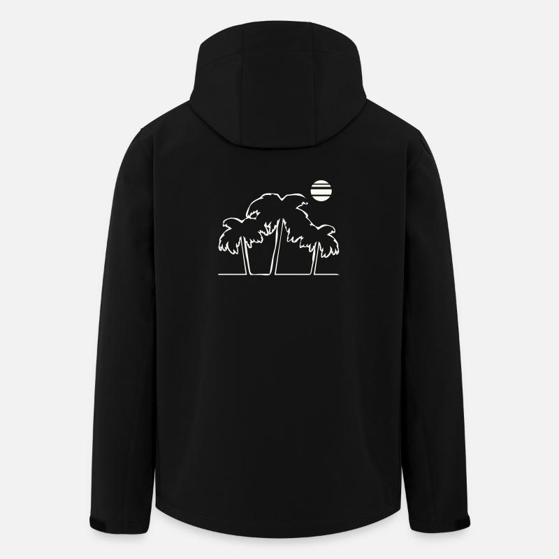 Tropical palm trees in sunset - Men’s Recycled Softshell Jacket by Stanley/Stella - black