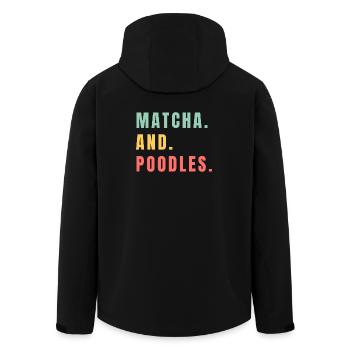 MATCHA UND PUDEL - Recycelte Männer Softshell-Jacke von Stanley/Stella - Schwarz - Hinten - AI Model Male 185 light (185cm)