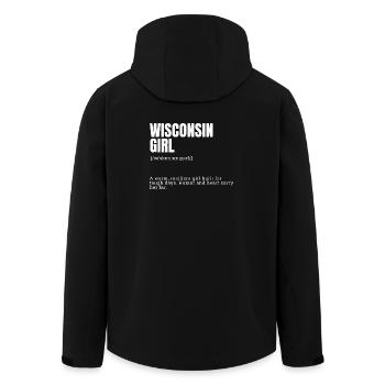 Motif de faute de frappe de la fille du Wisconsin - Veste softshell homme en polyester recyclé Stanley/Stella - noir - Dos - AI Model Male 185 light (185cm)
