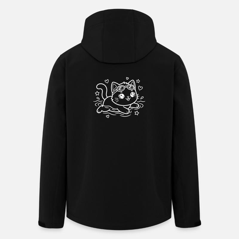 Chat de Kawaii nageant - Veste softshell homme en polyester recyclé Stanley/Stella - noir