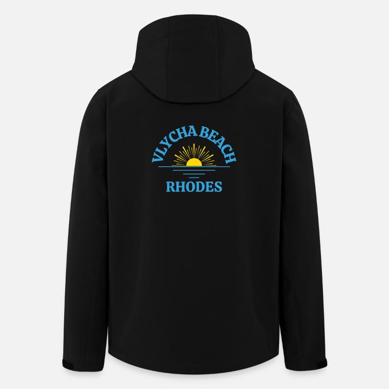 Rhodes Sunrise Beach Logo - Recycelte Männer Softshell-Jacke von Stanley/Stella - Schwarz