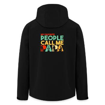 Meine Lieblingsleute nennen mich Papa Metalldetektor - Recycelte Männer Softshell-Jacke von Stanley/Stella - Schwarz - Hinten - AI Model Male 185 light (185cm)