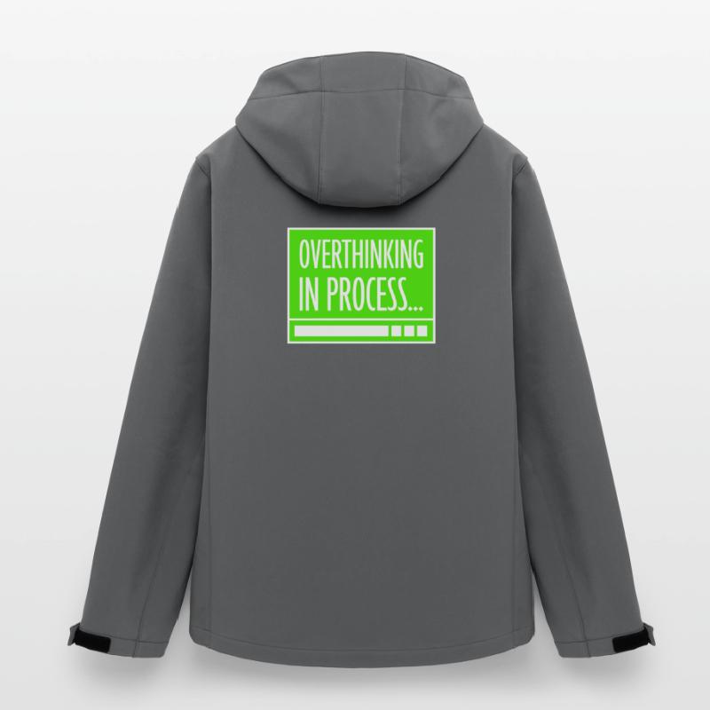Overthinking In Process Funny Brooding Saying Logo Men’s Recycled Softshell Jacket by Stanley/Stella