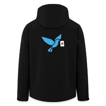 Origami Bird Dove Geometric - Men’s Recycled Softshell Jacket by Stanley/Stella - black - Back - AI Model Male 185 light (185cm)