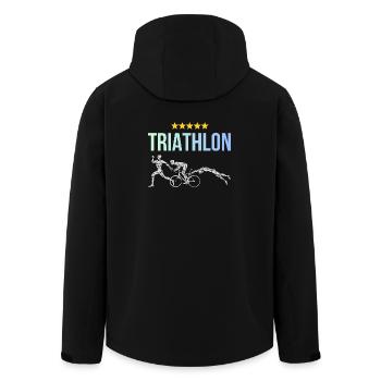 Triathlon - Veste softshell homme en polyester recyclé Stanley/Stella - noir - Dos - AI Model Male 185 light (185cm)