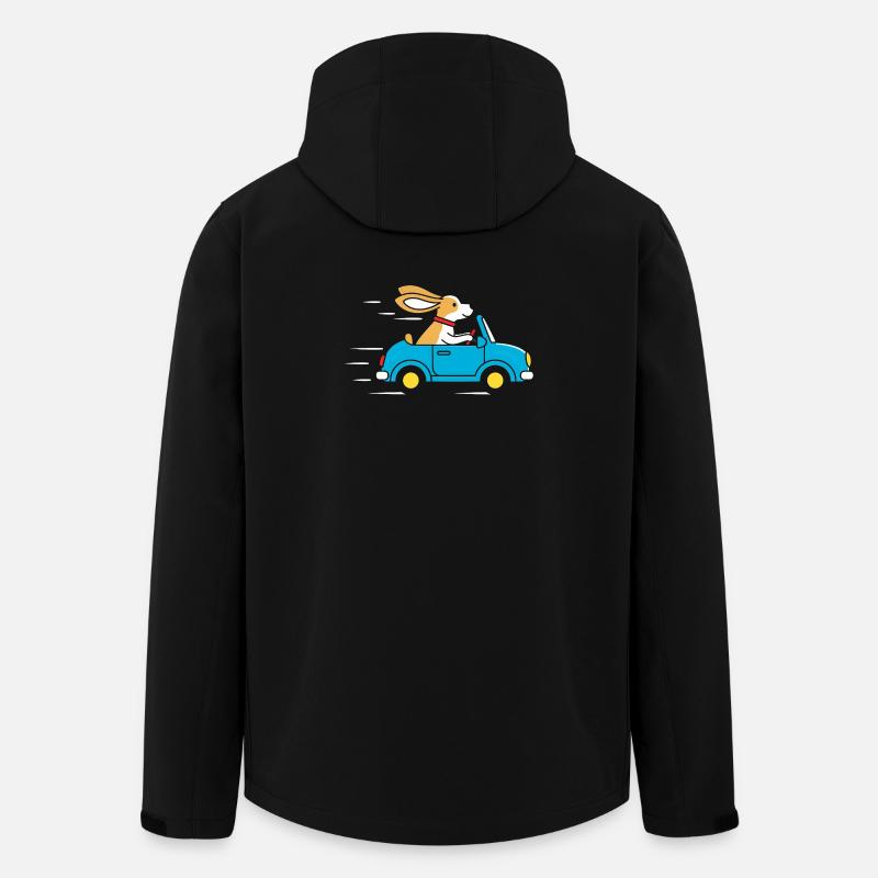 Lapin dans une cabriolet : Bonne conduite - Veste softshell homme en polyester recyclé Stanley/Stella - noir