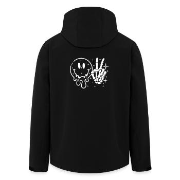 Smiley Totenkopf Peace-Hand - Recycelte Männer Softshell-Jacke von Stanley/Stella - Schwarz - Hinten - AI Model Male 185 light (185cm)