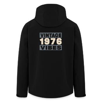 Anniversary 1976 - 50 years - Men’s Recycled Softshell Jacket by Stanley/Stella - black - Back - AI Model Male 185 light (185cm)